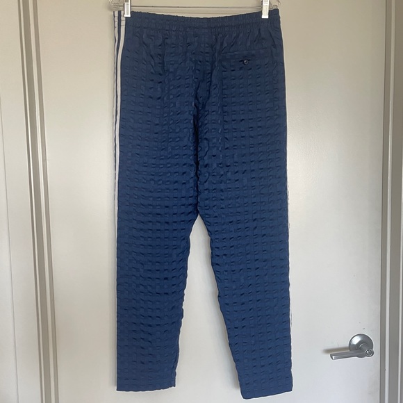 SOLD NEW w tag ADIDAS MED Banyan seersucker 3 stripe checker trackpant navy blue - Picture 10 of 12